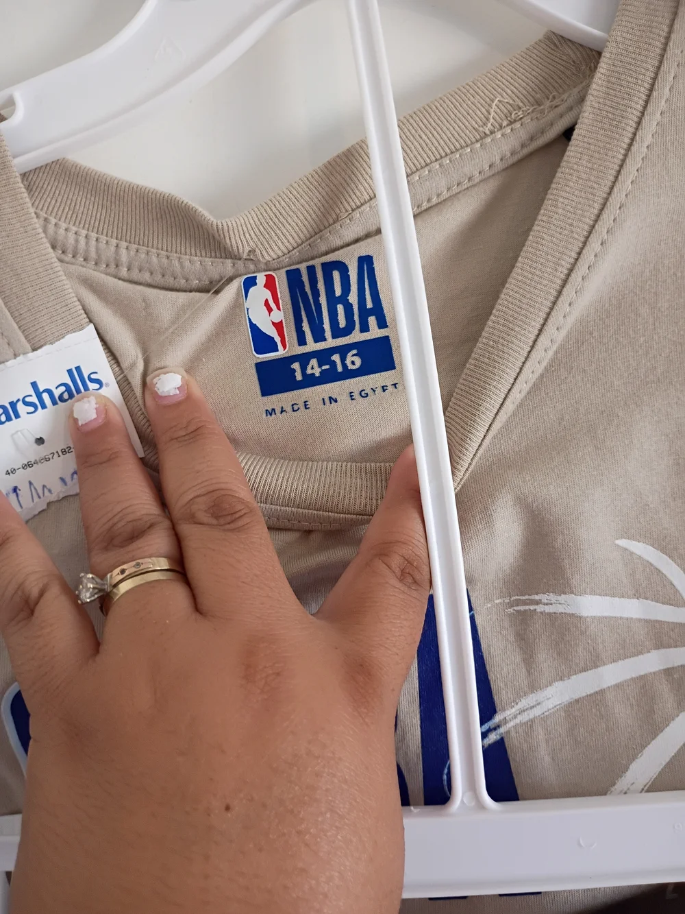 NBA Kids Matching Set Beige with Blue, Red, White Logo